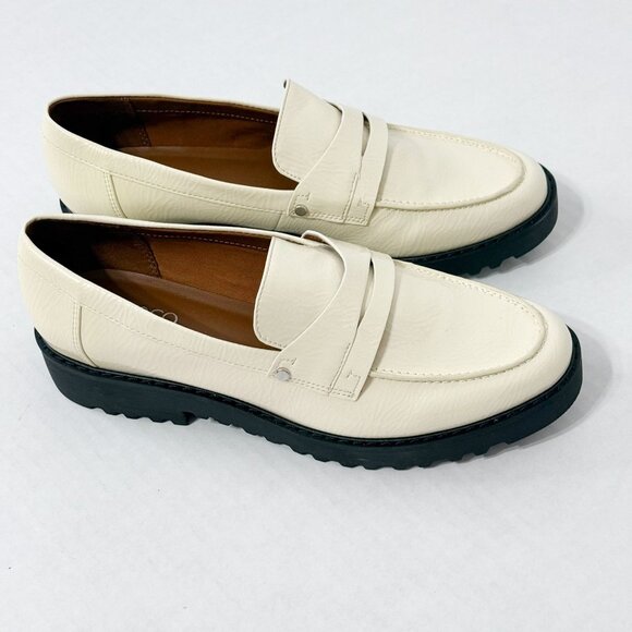 Franco Sarto Shoes - Franco Sarto NWOB Sz 8 Putty /Off White Cassandra Glossy Penny Loafers